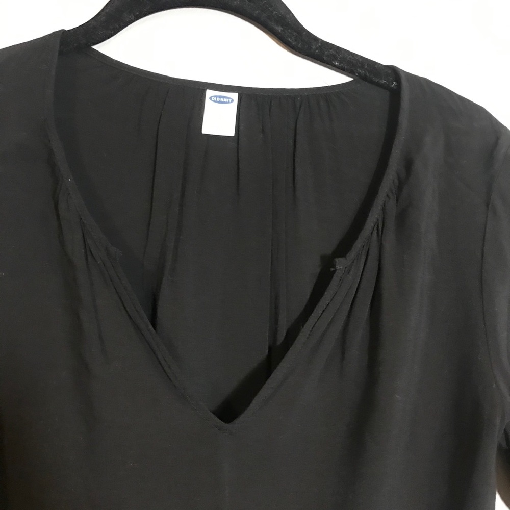 Black Long Sleeve V-Neck Blouse - Old Navy